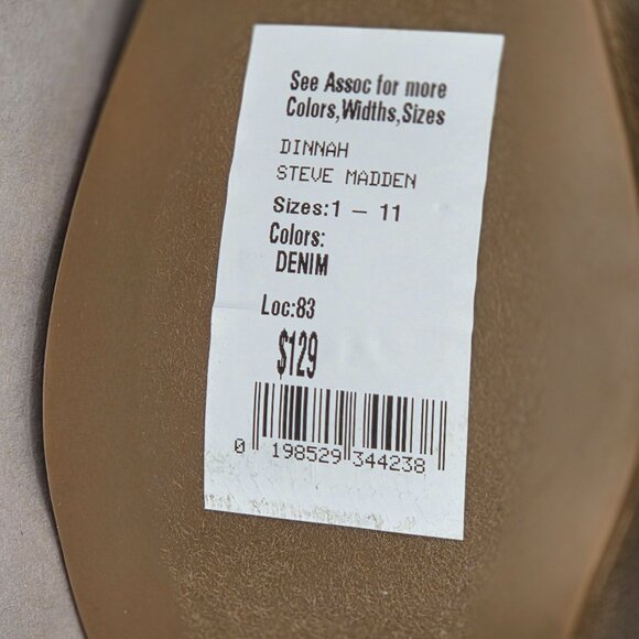 NWT Steve Madden Women's Dinnah Platform Buckle Dress Sandals - Denim - Picture 6 of 9